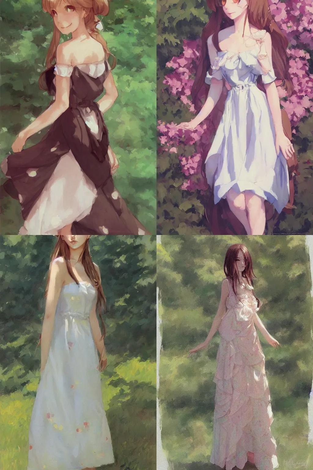 Image similar to a portrait of a beautiful woman in a summer dress by krenz cushart