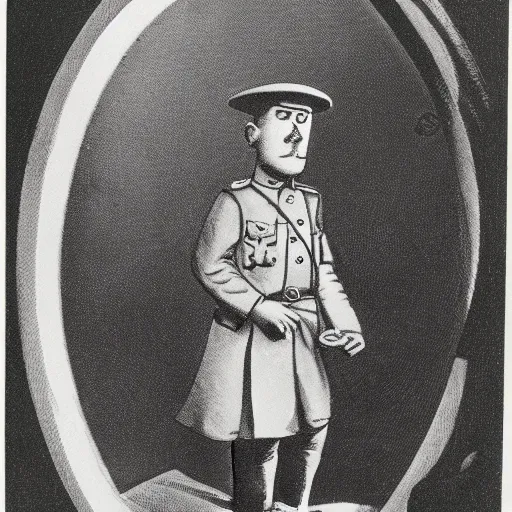 Image similar to portrait still of a ww 1 army surgeon, by maurice sendak,