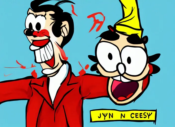 Image similar to jim carrey in the style of cuphead