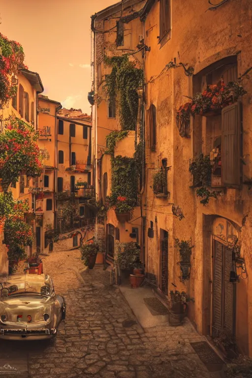 Image similar to the most typical italian things, wide angle, redscale photography, dramatic lighting, photorealistic, cinematic lighting, high detail, cinematic feel, high octane, 4 k, unreal engine, digital render, smooth, ultra realistic