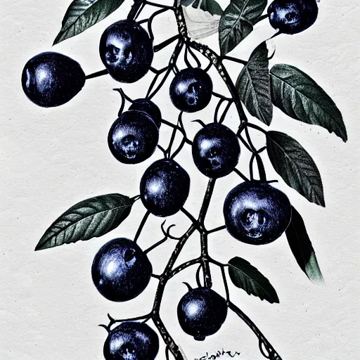 Image similar to botanical drawing of blueberry bush. Traditional art. Rustic. Nordic. Trending on artstation. Detailed. Shrub. Nature. Artistic.