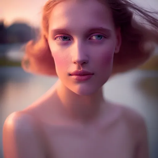 Prompt: photographic portrait of a stunningly beautiful czech renaissance female in soft dreamy light at sunset, beside the river, soft focus, contemporary fashion shoot, hasselblad nikon, in a denis villeneuve movie, by edward robert hughes, annie leibovitz and steve mccurry, david lazar, jimmy nelsson, hyperrealistic, perfect face