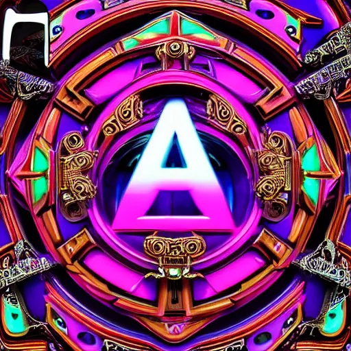 Image similar to a and w vaporwave logo, colorful, digital art, cosmic, 3 d high definition, trending on art station, photorealistic, high resolution, 8 k, octane, hyper detailed, insane details, intricate, elite, ornate, elegant trend, highly detailed and intricate, sharp focus, photography, unreal engine