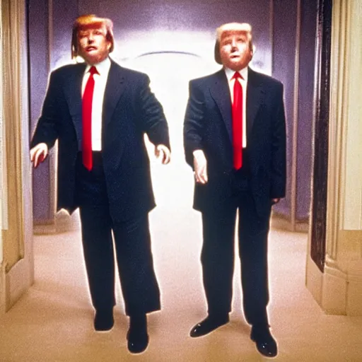 Prompt: the twins from the shining but it’s donald trump in both of their positions