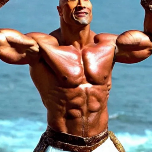 Image similar to Dwayne Johnson as a Greek god