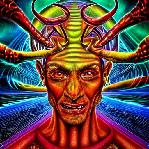 photorealistic devil as a dmt entity in the style of | Stable Diffusion ...