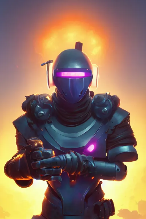 Image similar to epic mask helmet robot ninja portrait stylized as fornite style game design fanart by concept artist gervasio canda, behance hd by jesper ejsing, by rhads, makoto shinkai and lois van baarle, ilya kuvshinov, rossdraws global illumination radiating a glowing aura global illumination ray tracing hdr render in unreal engine 5