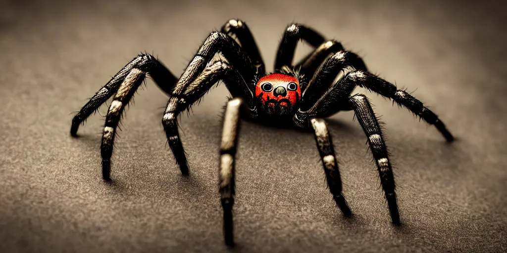 Image similar to a big scary spider. professional photograph, deep focus, 8 k