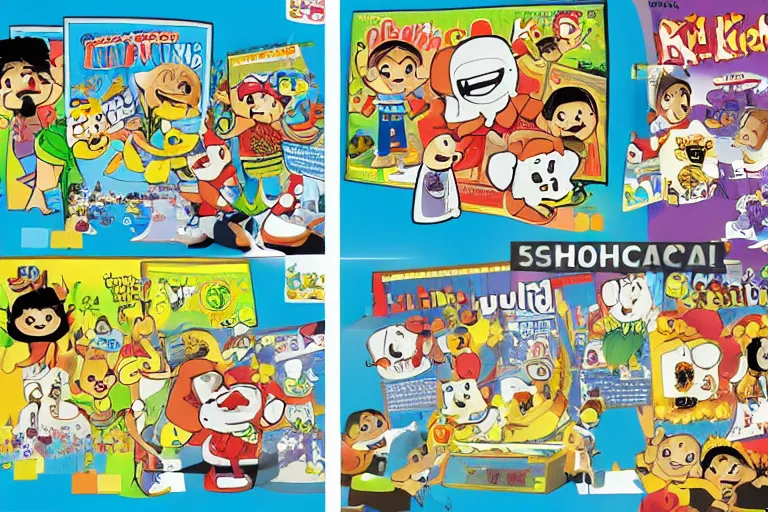 Image similar to can you spot the 6 differences? kid's cartoon magazine, fun, children's book