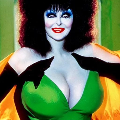 Image similar to elvira as the riddler