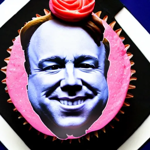 Image similar to alex jones as a cupcake, detailed