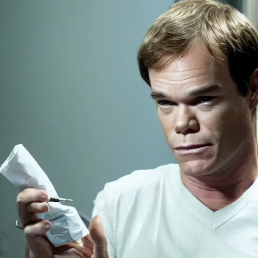 Image similar to Dexter Morgan smoking a blunt