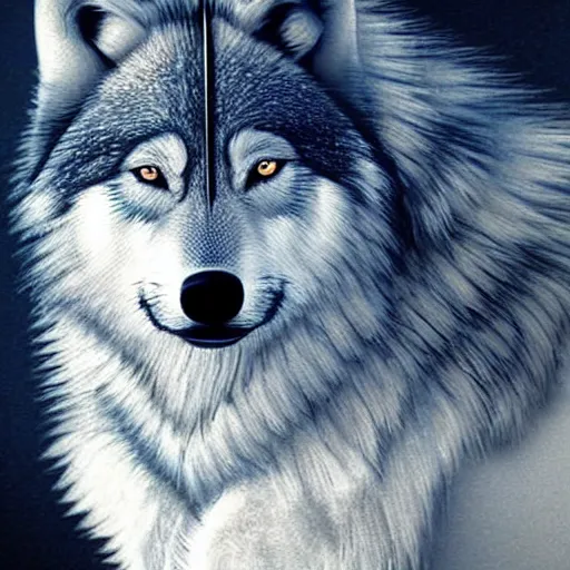 Prompt: wolf made out of white feathers, realistic, hd,