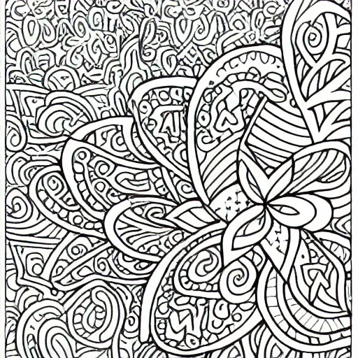 Prompt: coloring book page