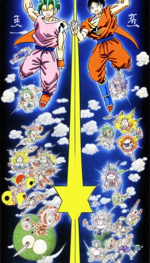 Image similar to the two complementary forces that make up all aspects and phenomena of life, by Akira Toriyama