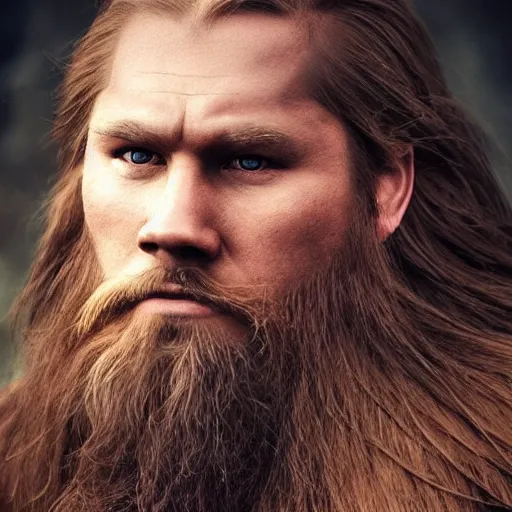 Prompt: hyperrealistic photograph of a brown-haired viking Cthulu, 8k, profile picture, cinematic, high contrast, epic real fantasy, stoic facial expression, looking at the camera