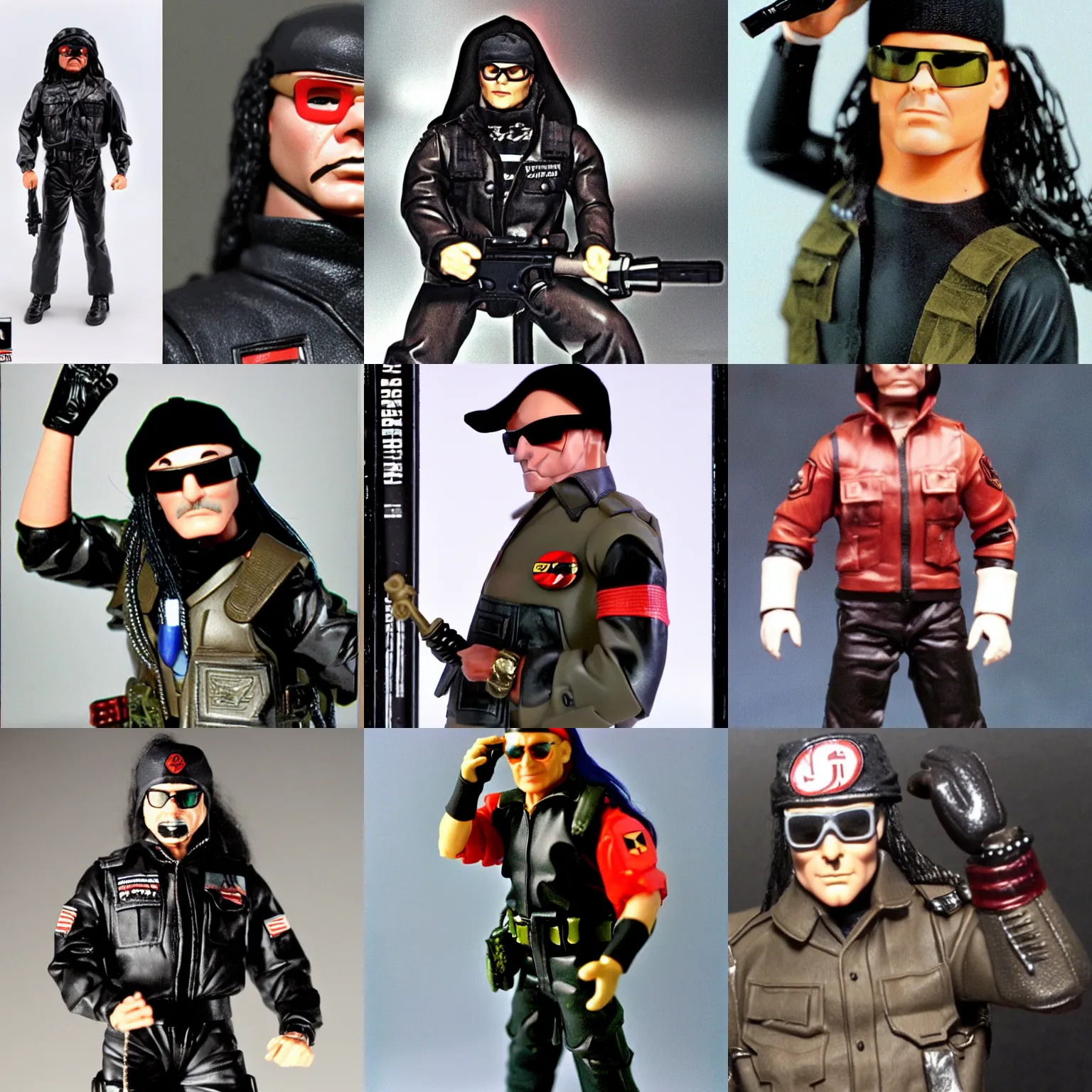 Prompt: Al Jourgensen as a 1980s G. I. Joe action figure