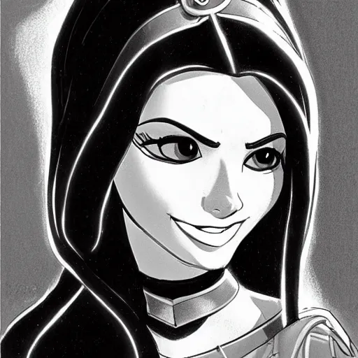 Image similar to milt kahl sketch of victoria justice as princess padme from star wars