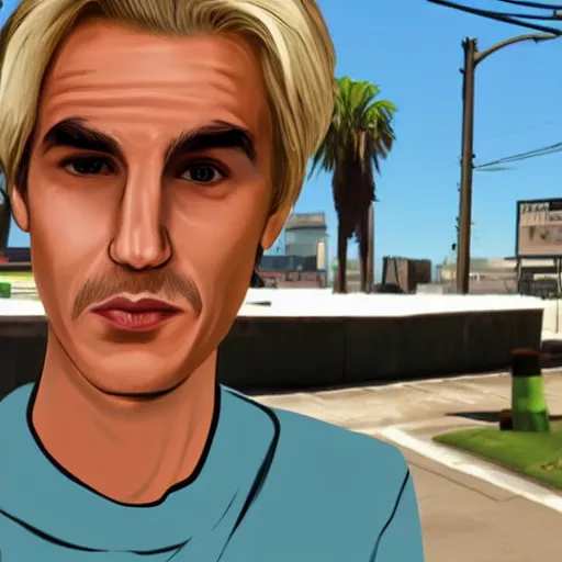 Image similar to XQC as a GTA character in a loading screen