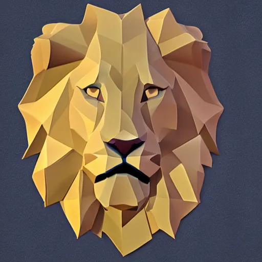 Image similar to low poly lion logo