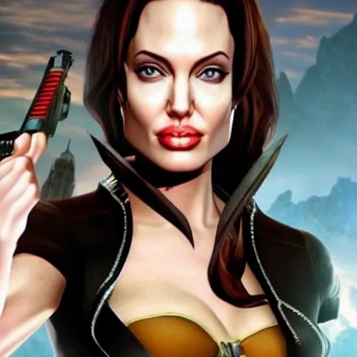 Image similar to angelina jolie, as a character in tekken