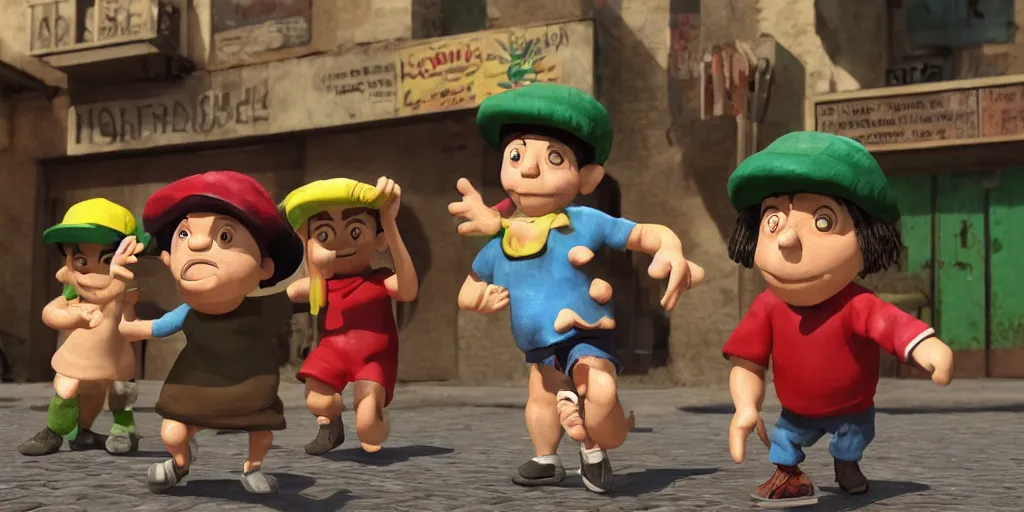 Image similar to el chavo del ocho remaster, 3 d, digital art, unreal engine