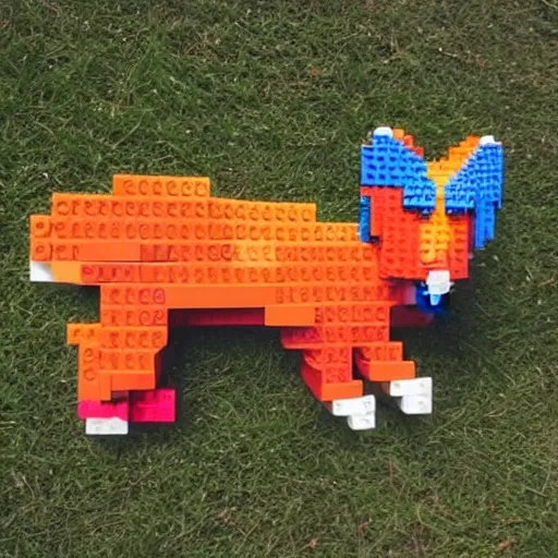 Image similar to A fox made out of LEGO