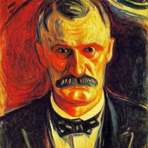 Image similar to Portrait of Edvard Munch by Edvard Munch, oil painting, masterpiece