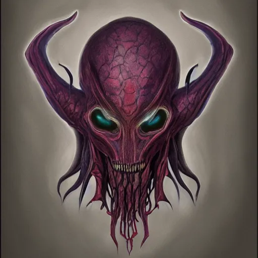 Prompt: portrait of a mind flayer, dark, concept art.