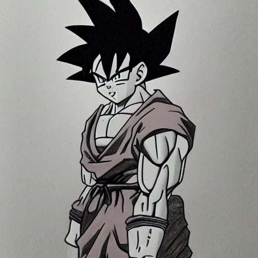 Um desenho de um goku de dragon ball generative ai