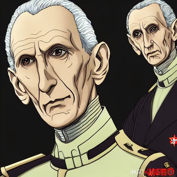 Prompt: portrait of the grand moff tarkin, anime fantasy illustration by tomoyuki yamasaki, kyoto studio, madhouse, ufotable, comixwave films, trending on artstation