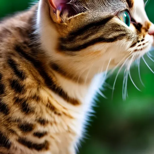 Prompt: photo of a cat with a white belly and jaw