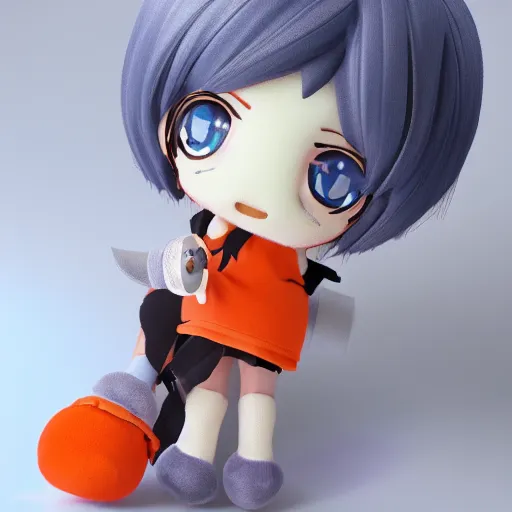 Prompt: cute fumo plush of a girl who is a lab technician of eldritch studies, summoner scientist, anime girl, orange lens flare, vray