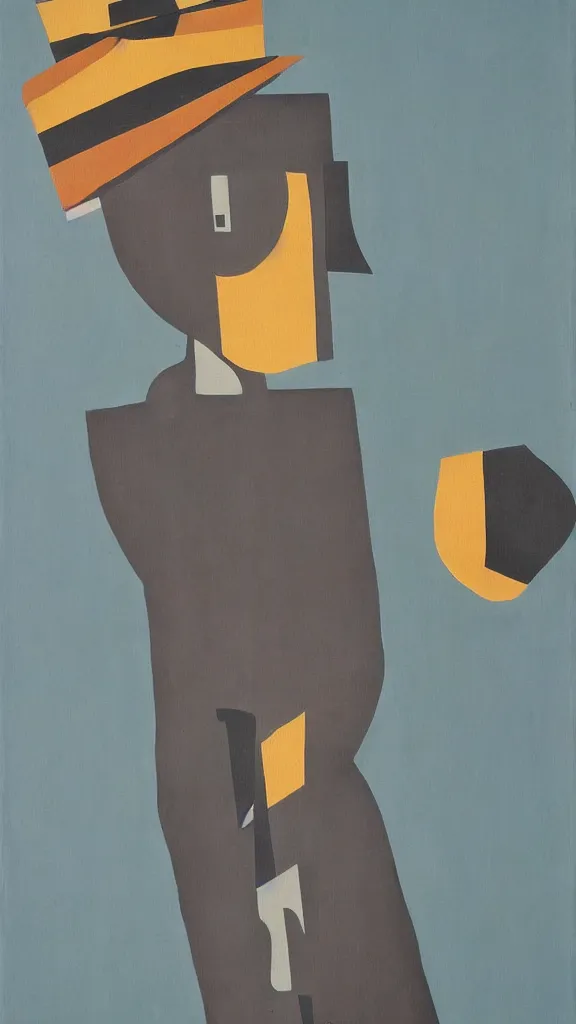 Image similar to abstract primitivism minimalism art painting, lines, forms, shapes, in style of rene magritte