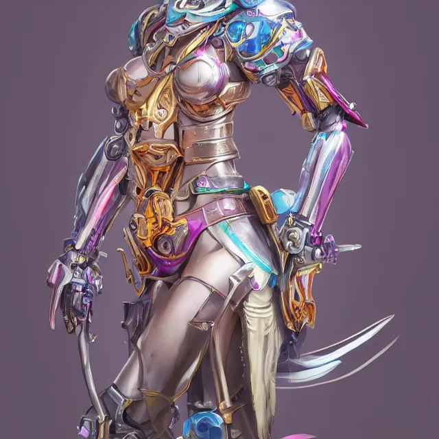 Prompt: studio portrait of lawful good colorful female holy mecha paladin absurdly beautiful, elegant, young skinny bikini model, ultrafine hyperrealistic detailed face illustration by kim jung gi, irakli nadar, intricate linework, sharp focus, bright colors, matte, octopath traveler, final fantasy, unreal engine highly rendered, global illumination, radiant light, intricate environment