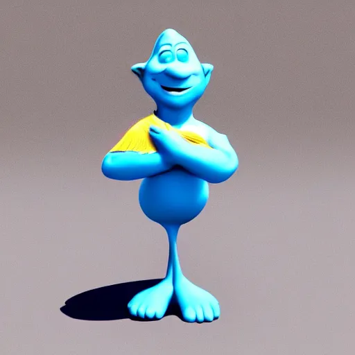 Prompt: realphoto 3d cute beautiful smurfin, in pixar's Up