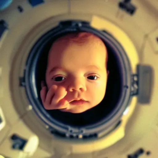 Prompt: baby from 2 0 0 1 looking over the planet looks like stanley kubrick realistic cinematic hdr