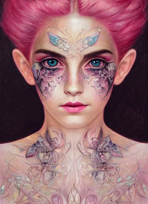 portrait of a fairy, symmetric, facepaint facepaint, Stable Diffusion