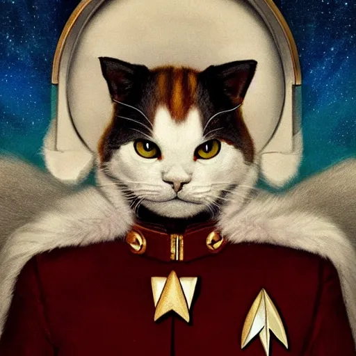 furry art of a male white catman in a starfleet | Stable Diffusion ...