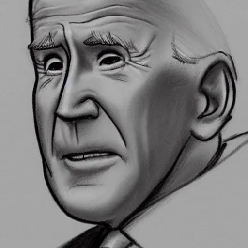 Image similar to milt kahl pencil sketch of joe biden