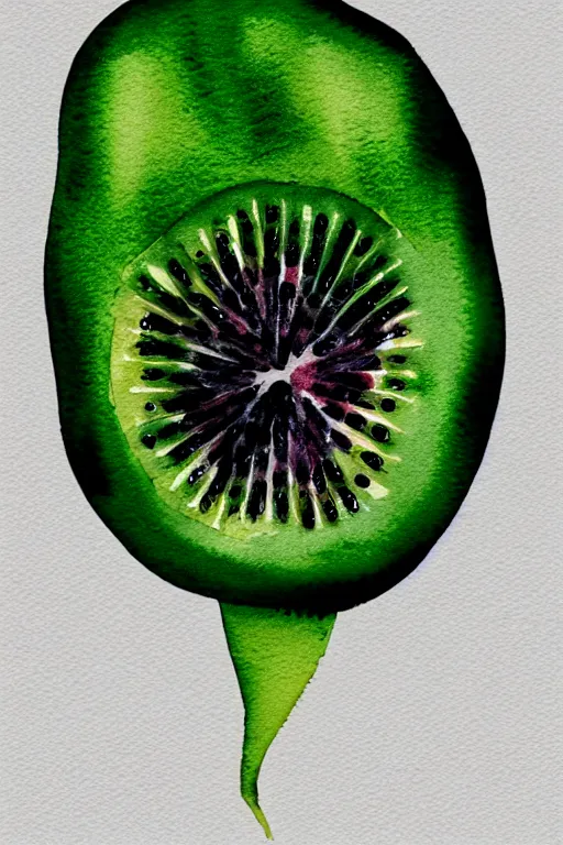 Image similar to minimalist watercolor art of a kiwi, illustration, vector art