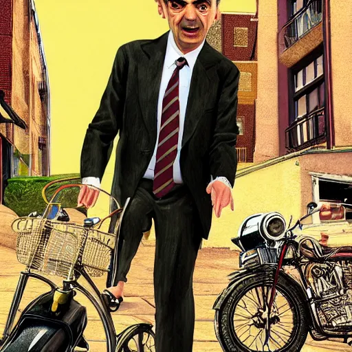 Image similar to Mr Bean in GTA V, Cover art by Stephen Bliss, Boxart, loading screen