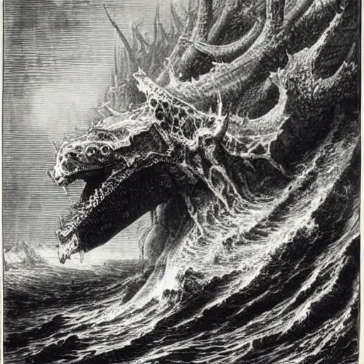 Image similar to leviathan by gustave dore