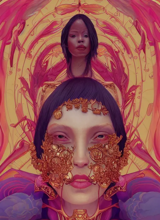 Image similar to gold skin :: by Martine Johanna and Simon Stålenhag and Chie Yoshii and wlop and Guillermo del toro :: ornate, dynamic, particulate, rich colors, elegant, centered, artstation, smooth, sharp focus, octane render, 3d