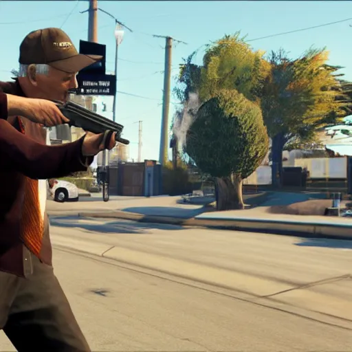Image similar to bill murray with a gun, game character, gta 5 screenshot