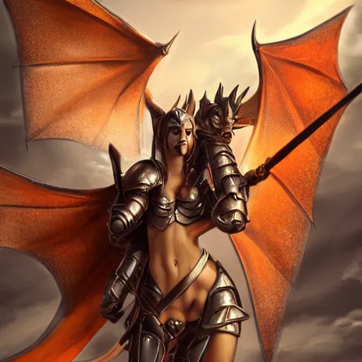 Image similar to stunning cinematic elegant body shot with an upward angle, of a beautiful female knight, but as a hot anthropomorphic female dragon, well designed highly detailed cute female dragon head with slick eyes, looking at the camera with a smirk, well armored, detailed claws, high quality, HD octane render, fantasy, furry art, Artstation, Deviantart, Furaffinity