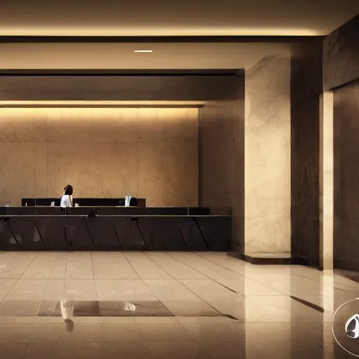 Prompt: intense quarrel between two lovers in the reception lobby space of a five star luxury hotel, movie still, cinematic, detailed, realistic, unreal engine, ray traced, artstation, v-ray 3d render, 4k HDR