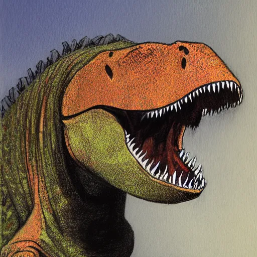 Image similar to a trex portrait