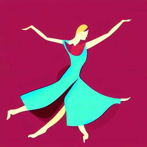 Prompt: a vector illustration of a beautiful woman dancing