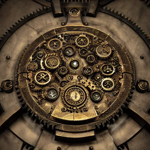 Prompt: A steampunk sacred tree portrait made of engraved full plate armor and gears, Macro shot by Justin Gerard, unreal engine, physically based rendering